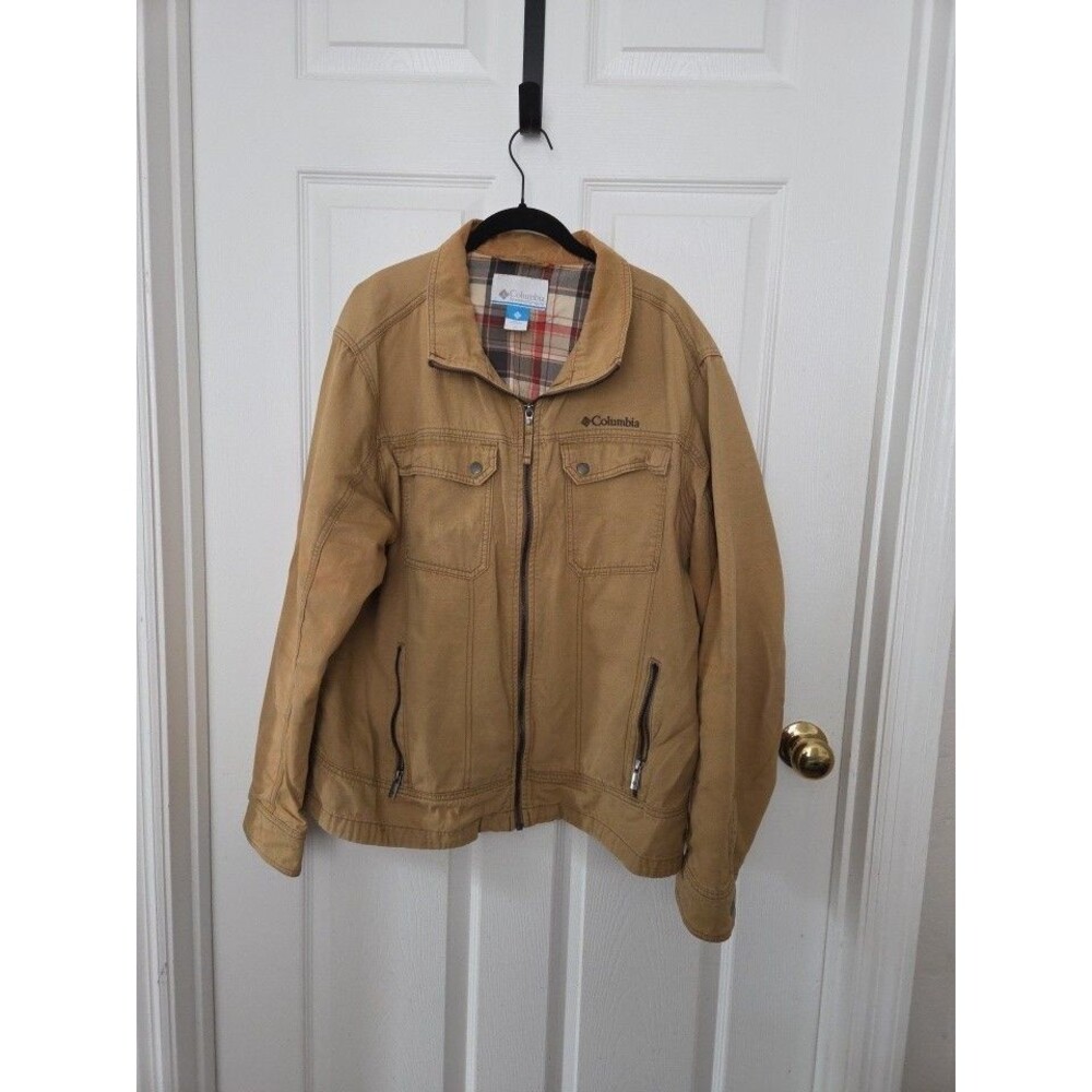 Vintage Columbia Utility Jacket S Beige Mens Zip